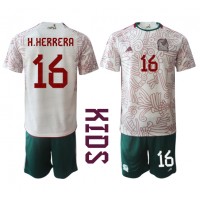 Mexiko Hector Herrera #16 Bortadräkt Barn VM 2022 Kortärmad (+ Korta byxor)